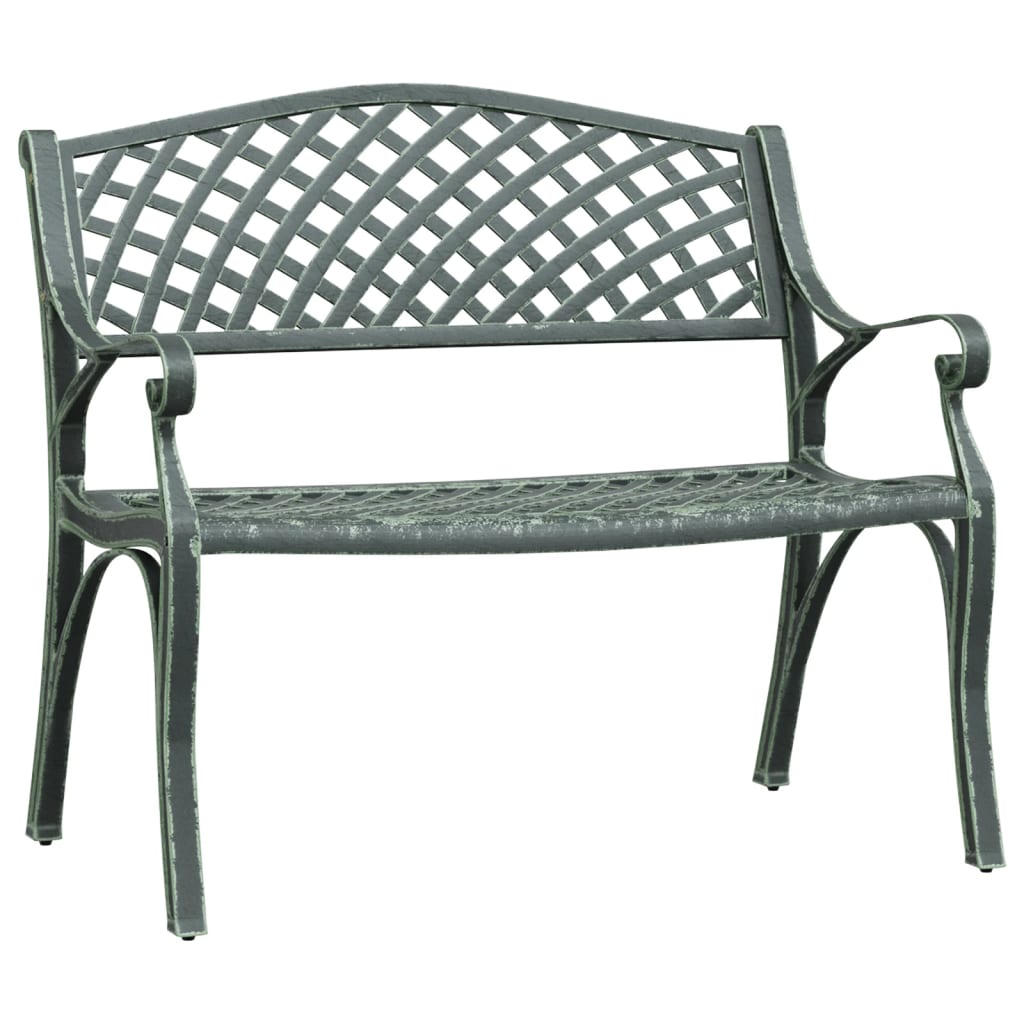 Banco de jardín de aluminio fundido 102x50 Verde