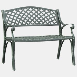 vidaXL Banco de jardim 102 cm alumínio fundido verde