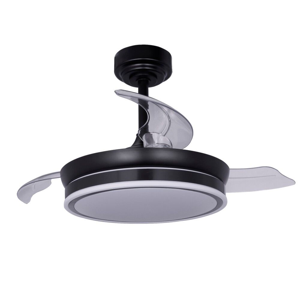 Ventilador De Techo Dc Costa S Negro 91cm Led Cct Regulable Control Remoto Con Temporizado