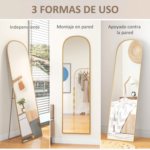HOMCOM Espelho de Pé Espelho de Corpo Inteiro 50x170 cm Espelho de Parede com Estrutura de Liga de Alumínio e Suporte para Sala Quarto Banheiro Preto HOMCOM Espelho de Pé Espelho de Corpo Inteiro 50x170 cm Espelho de Parede com Estrutura de Liga de Alumínio e Suporte para Sala Quarto Banheiro Preto