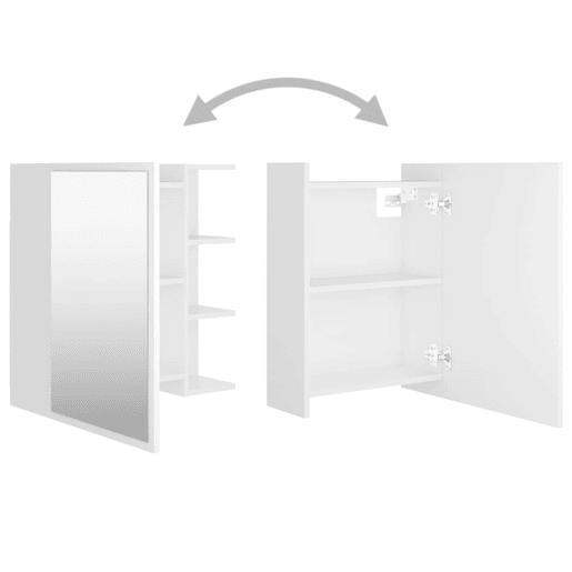 vidaXL Armário casa banho c espelho derivados de madeira branco vidaXL Armário casa banho c espelho derivados de madeira branco