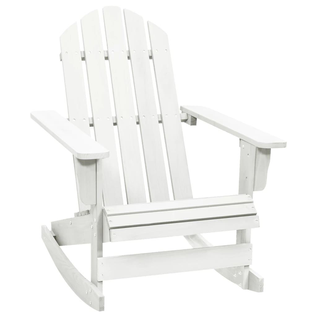 Vidaxl mecedora de jardín de madera blanca