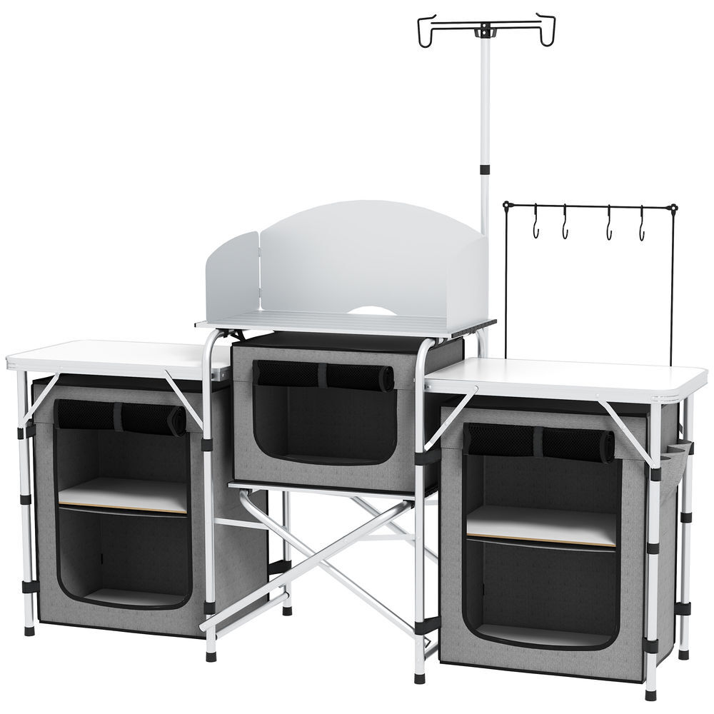 Armario para Camping Aluminio, Tela Oxford Outsunny