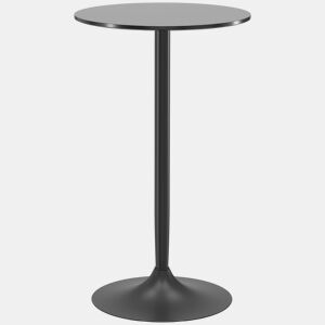 HOMCOM Mesa de Bar Redonda Mesa Alta de Cozinha Moderna com Bancada Pintada e Estrutura de Aço para 2 Pessoas para Casa Sala de Jantar Ø60x102 cm Preto