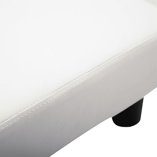 HOMCOM Apoio para os Pés Octomano Banco Pequeno Estofado em Pele Sintética com Assento Acolchoado de Espuma e Pés de Plástico para Sala de Estar Dormitório 40x30x24 cm Branco
