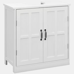kleankin Móvel para Lavatório Pousar Armário para Casa de Banho com 2 Portas e Prateleira Interior Ajustável Capacidade 20 kg 60x30x60 cm Branco