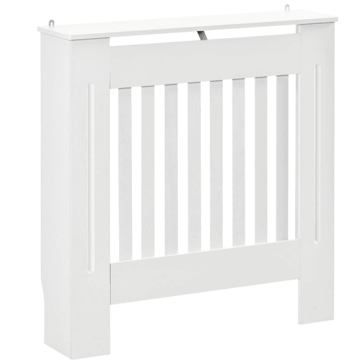 HOMCOM Cobertura Radiador Branca 78x19x81 cm Cobertura para Radiador de MDF com Desenho Moderno e Prateleira para Sala de Estar Dormitório HOMCOM Cobertura Radiador Branca 78x19x81 cm Cobertura para Radiador de MDF com Desenho Moderno e Prateleira para Sala de Estar Dormitório