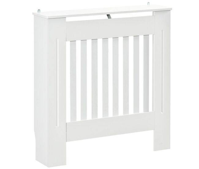 Homcom cubre radiadores cubierta de radiador moderna 78x19x81 cm cubreradiador de mdf para sala de estar dormitorio blanco
