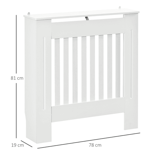 HOMCOM Cobertura Radiador Branca 78x19x81 cm Cobertura para Radiador de MDF com Desenho Moderno e Prateleira para Sala de Estar Dormitório HOMCOM Cobertura Radiador Branca 78x19x81 cm Cobertura para Radiador de MDF com Desenho Moderno e Prateleira para Sala de Estar Dormitório