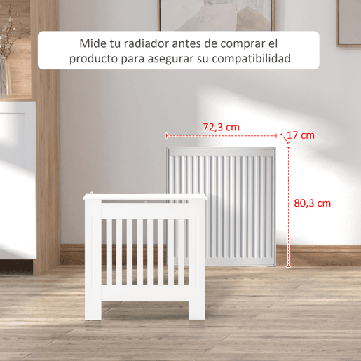 HOMCOM Cobertura Radiador Branca 78x19x81 cm Cobertura para Radiador de MDF com Desenho Moderno e Prateleira para Sala de Estar Dormitório HOMCOM Cobertura Radiador Branca 78x19x81 cm Cobertura para Radiador de MDF com Desenho Moderno e Prateleira para Sala de Estar Dormitório