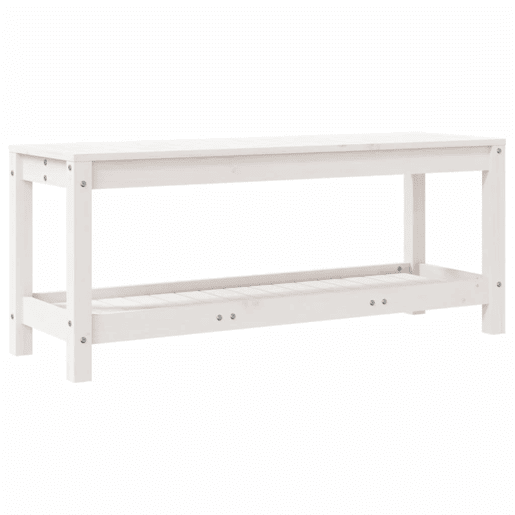 vidaXL Banco de jardim 108x35x45 cm madeira de pinho maciça branco