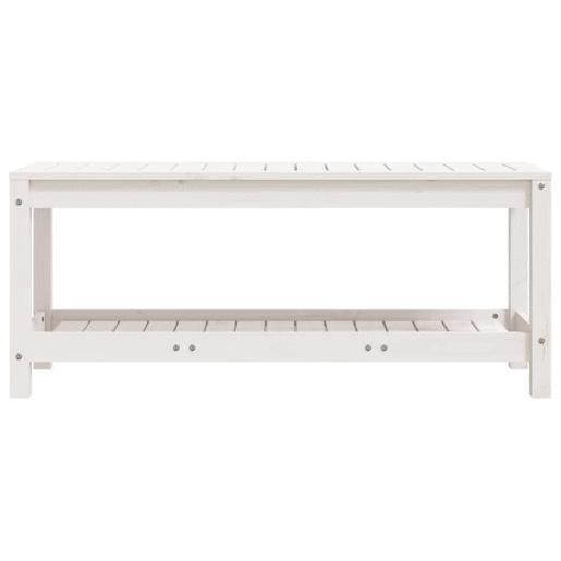 vidaXL Banco de jardim 108x35x45 cm madeira de pinho maciça branco