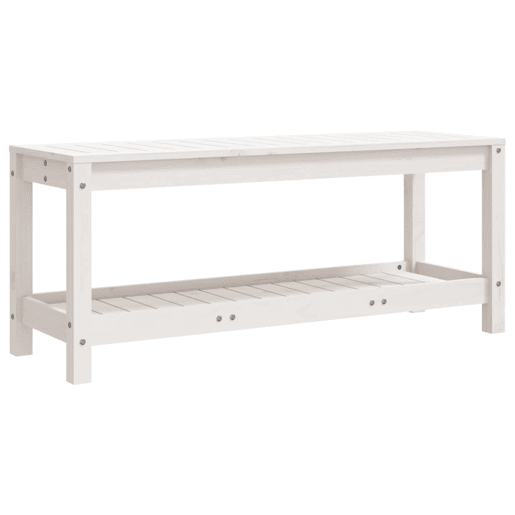 vidaXL Banco de jardim 108x35x45 cm madeira de pinho maciça branco
