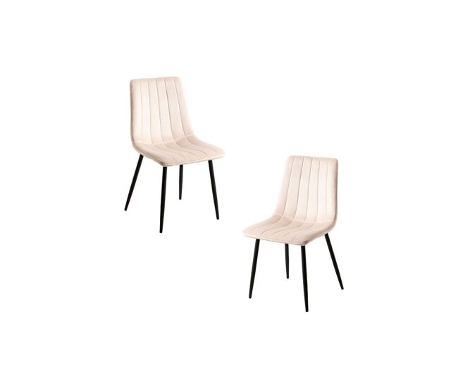 Pack 2 sillas liny terciopelo - beige