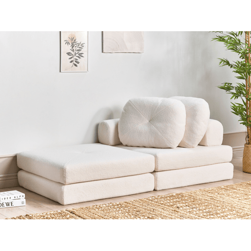 Beliani Sofá-cama Bouclé OLDEN