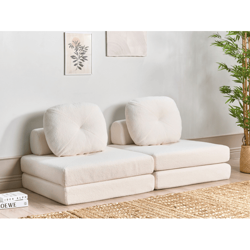 Beliani Sofá-cama Bouclé OLDEN