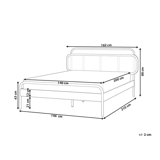 Cama Rattan BOUSSICOURT 140 x 200 cm Castanho escuro