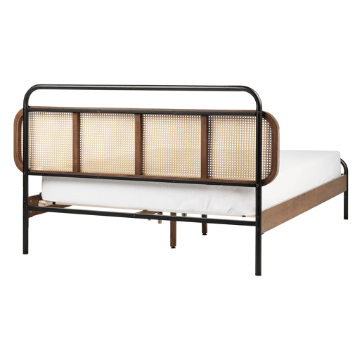 Cama Rattan BOUSSICOURT 140 x 200 cm Castanho escuro