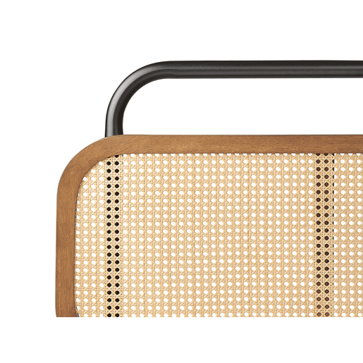 Cama Rattan BOUSSICOURT 140 x 200 cm Castanho escuro
