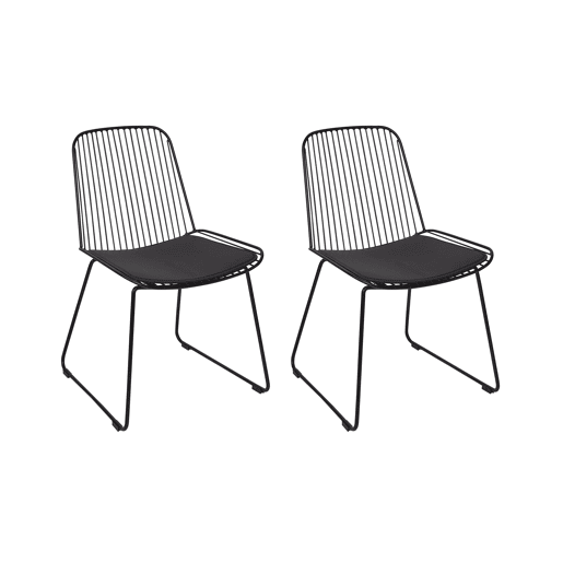Conjunto de 2 cadeiras de jantar PENSACOLA Metal Preto