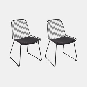 Conjunto de 2 cadeiras de jantar PENSACOLA Metal Preto