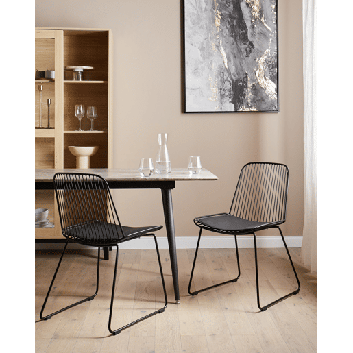 Conjunto de 2 cadeiras de jantar PENSACOLA Metal Preto