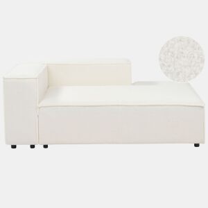 Chaise-longue em tecido bouclé branco à esquerda APRICA