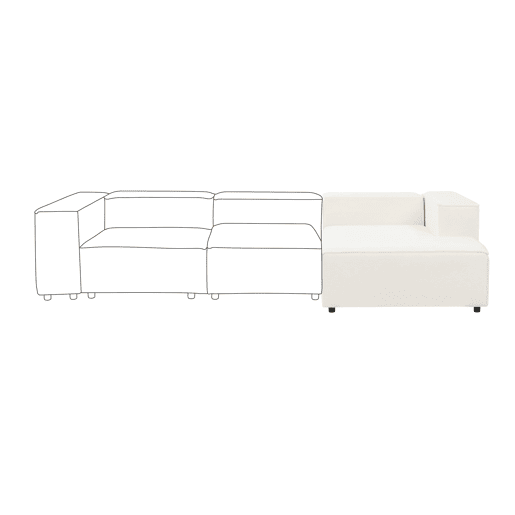 Chaise-longue em tecido bouclé branco à esquerda APRICA Chaise-longue em tecido bouclé branco à esquerda APRICA