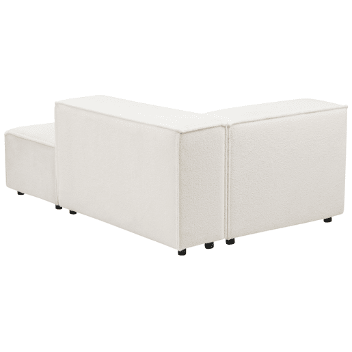 Chaise-longue em tecido bouclé branco à esquerda APRICA Chaise-longue em tecido bouclé branco à esquerda APRICA