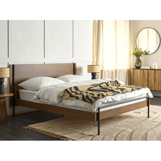 Cama LIBERMONT 160 x 200 cm Madeira escura de freixo