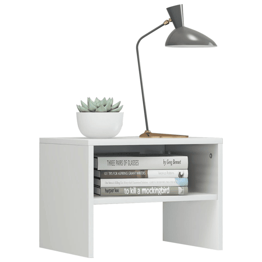 vidaXL Mesa-de-cabeceira 40x30x30 cm contraplacado branco brilhante