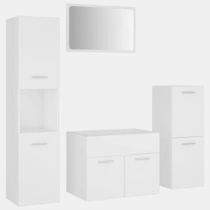 vidaXL Conjunto de móveis de casa de banho derivados de madeira branco
