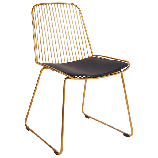 Conjunto de 2 cadeiras de jantar PENSACOLA Metal Dourado