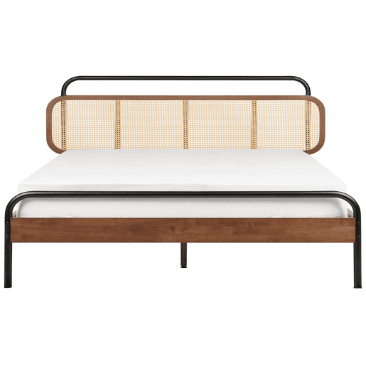 Cama Rattan BOUSSICOURT 180 x 200 cm Castanho escuro
