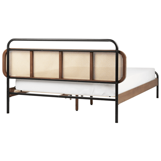 Cama Rattan BOUSSICOURT 180 x 200 cm Castanho escuro