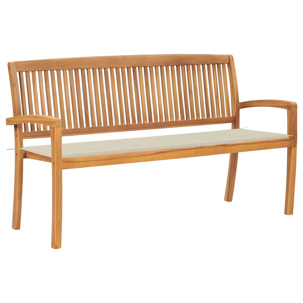 Banco De Jardín 159x57 Crema