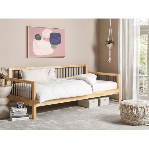 Cama de dia Madeira TRICOT 90 x 200 cm Castanho claro