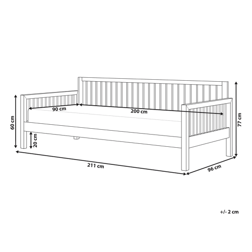 Cama de dia Madeira TRICOT 90 x 200 cm Castanho claro