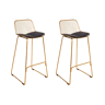 Conjunto de 2 bancos de bar PENSACOLA Metal Dourado