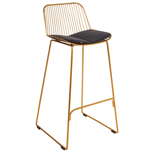 Conjunto de 2 bancos de bar PENSACOLA Metal Dourado