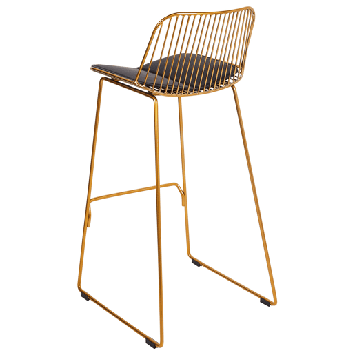 Conjunto de 2 bancos de bar PENSACOLA Metal Dourado