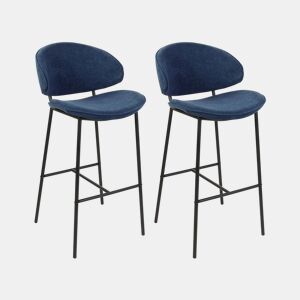 Conjunto de 2 bancos de bar KIANA Azul marinho