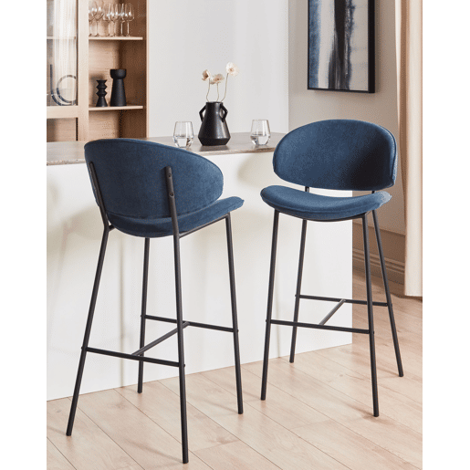 Conjunto de 2 bancos de bar KIANA Azul marinho