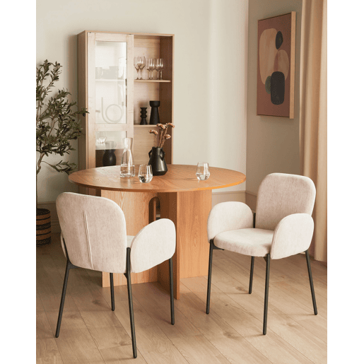 Conjunto de 2 cadeiras de jantar ALBEE Creme