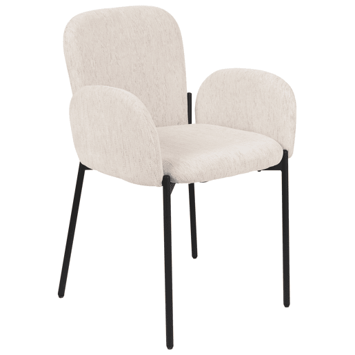 Conjunto de 2 cadeiras de jantar ALBEE Creme