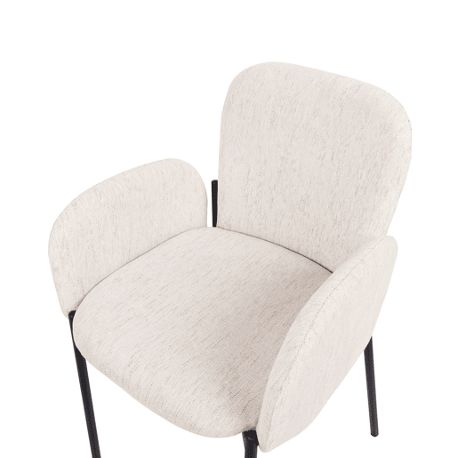 Conjunto de 2 cadeiras de jantar ALBEE Creme