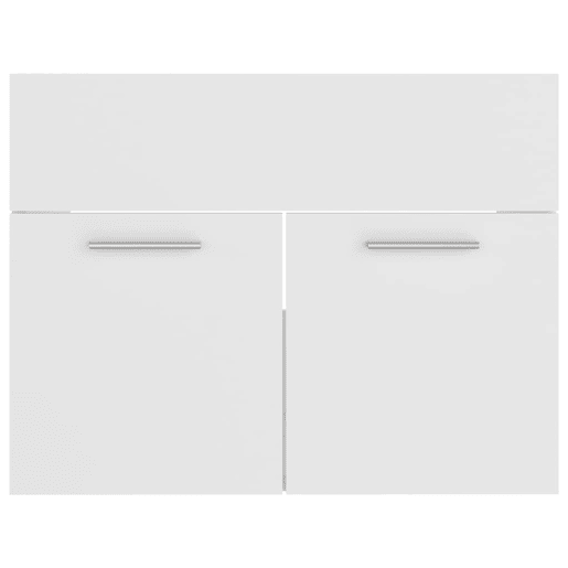 vidaXL Conjunto de móveis de casa de banho derivados de madeira branco