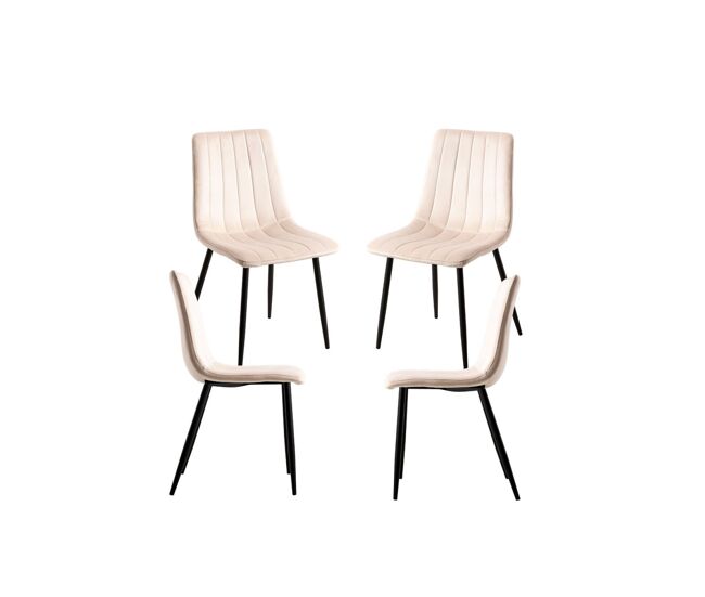 Pack 4 sillas liny terciopelo - beige