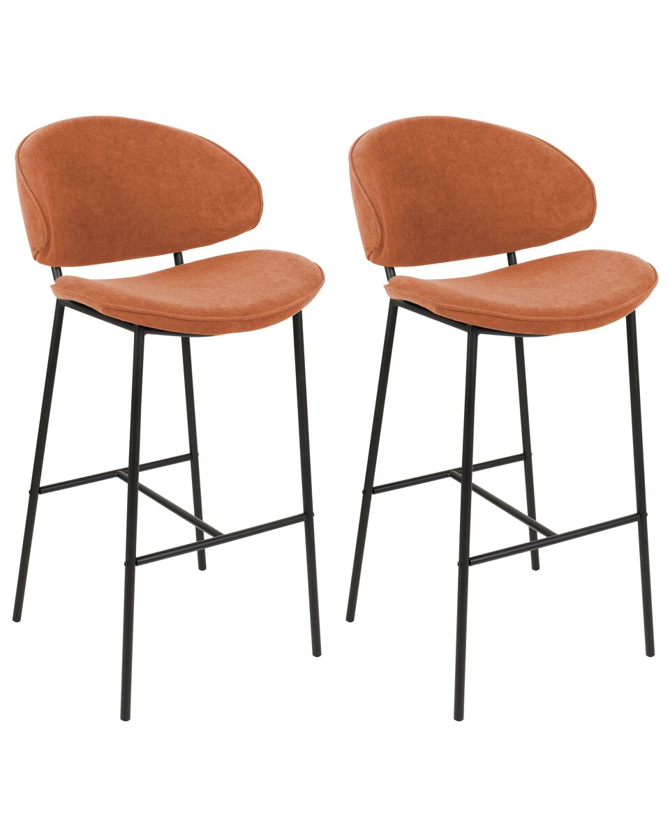Beliani Silla de bar KIANA Naranja