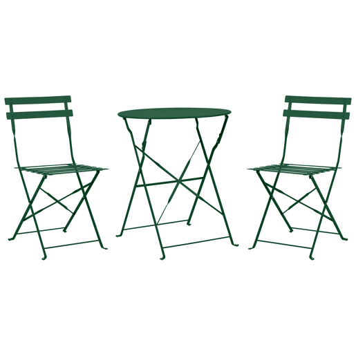 Conjunto de varanda Dobrável FIORI Metal Verde escuro Verde